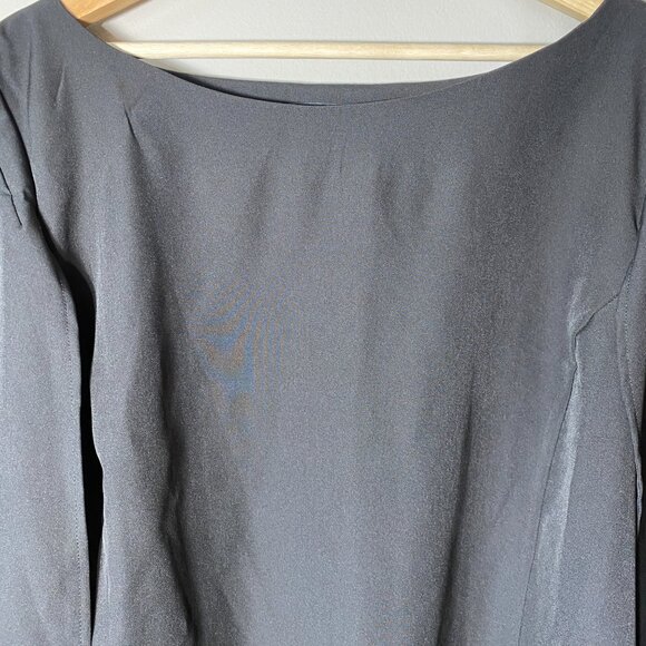 NWT Eloquii Women's Size 28 Boat Neck Cloak Sleeves Cocktail Cape Dress Black - Picture 9 of 16